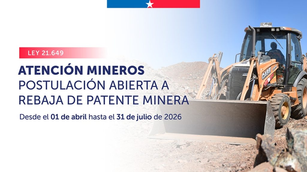 Sernageomin inició el proceso de postulación a la rebaja de patente minera 2026, con plazo hasta el 31 de julio. Revisa requisitos y quiénes pueden acceder.